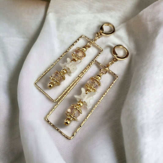 The Baroness Rattlesnake Vertebrae Earrings/ Gold Plated/ Oddity Jewelry