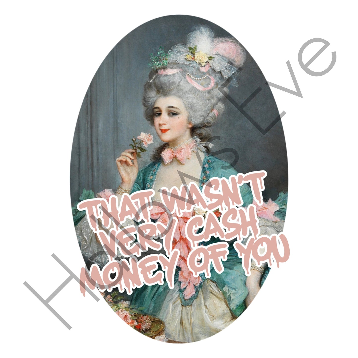 Cash Money 5x7 Art Print Maximalist decor, Eclectic poster, Modern, Chic, Quirky, Altered art, Victorian inspired art