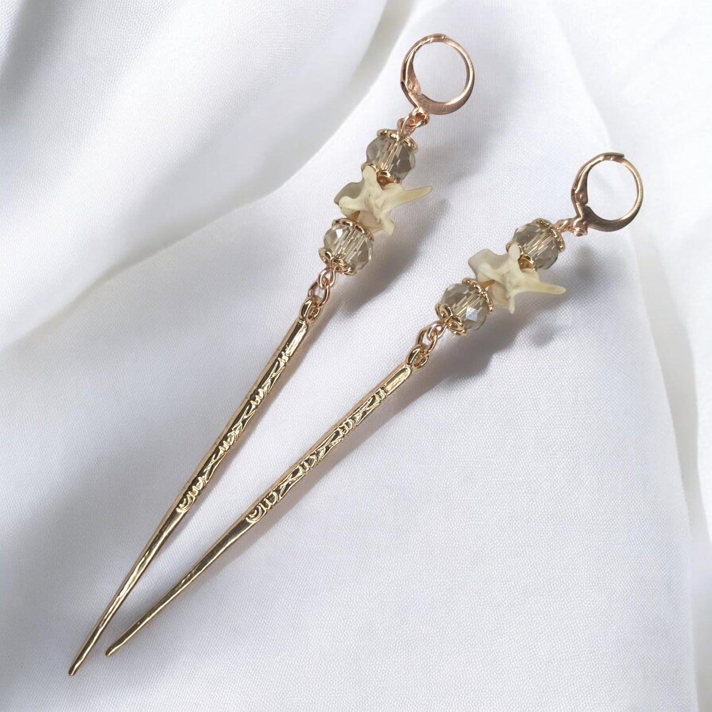 THE IMPALER - Shoulder Duster Length Oddity Jewelry Earrings