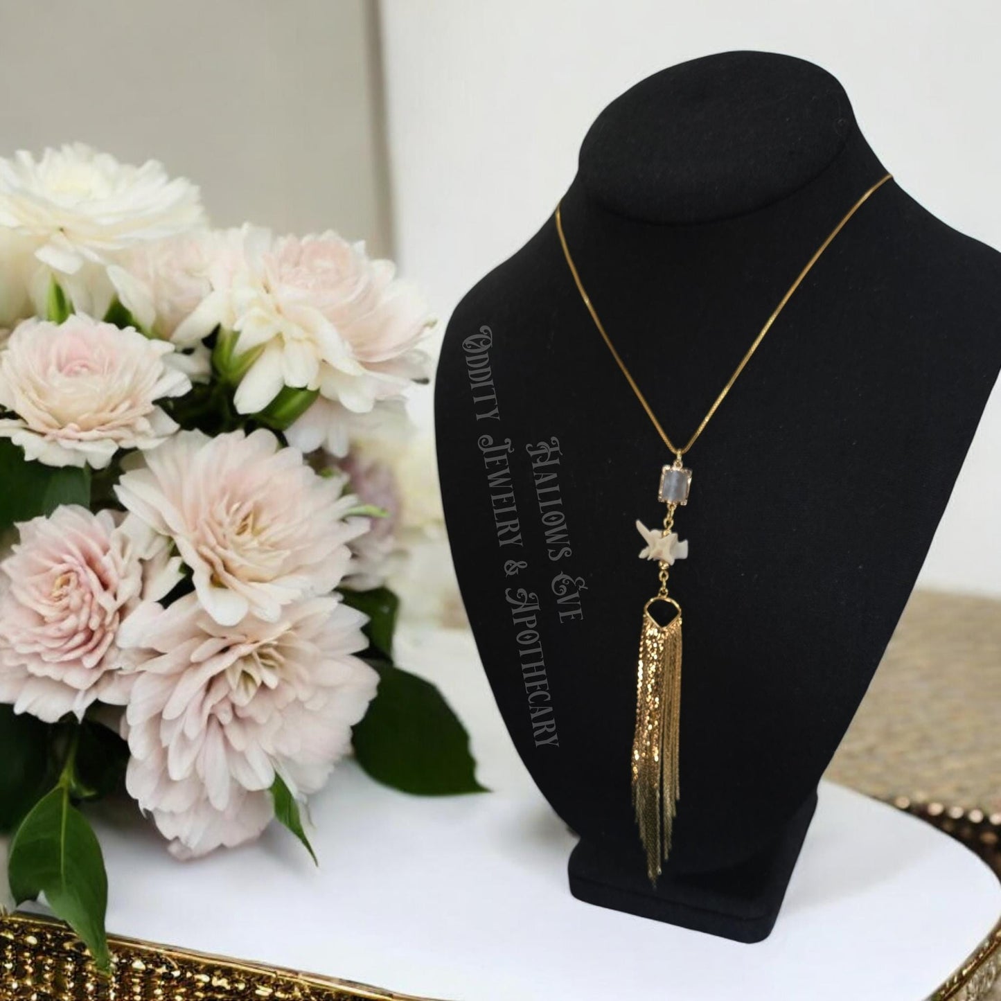 Smoke & Mirrors Oddity Necklace | 24inch | Rattlesnake Vertebrae Jewelry Oddities and Curiosities Jewelry
