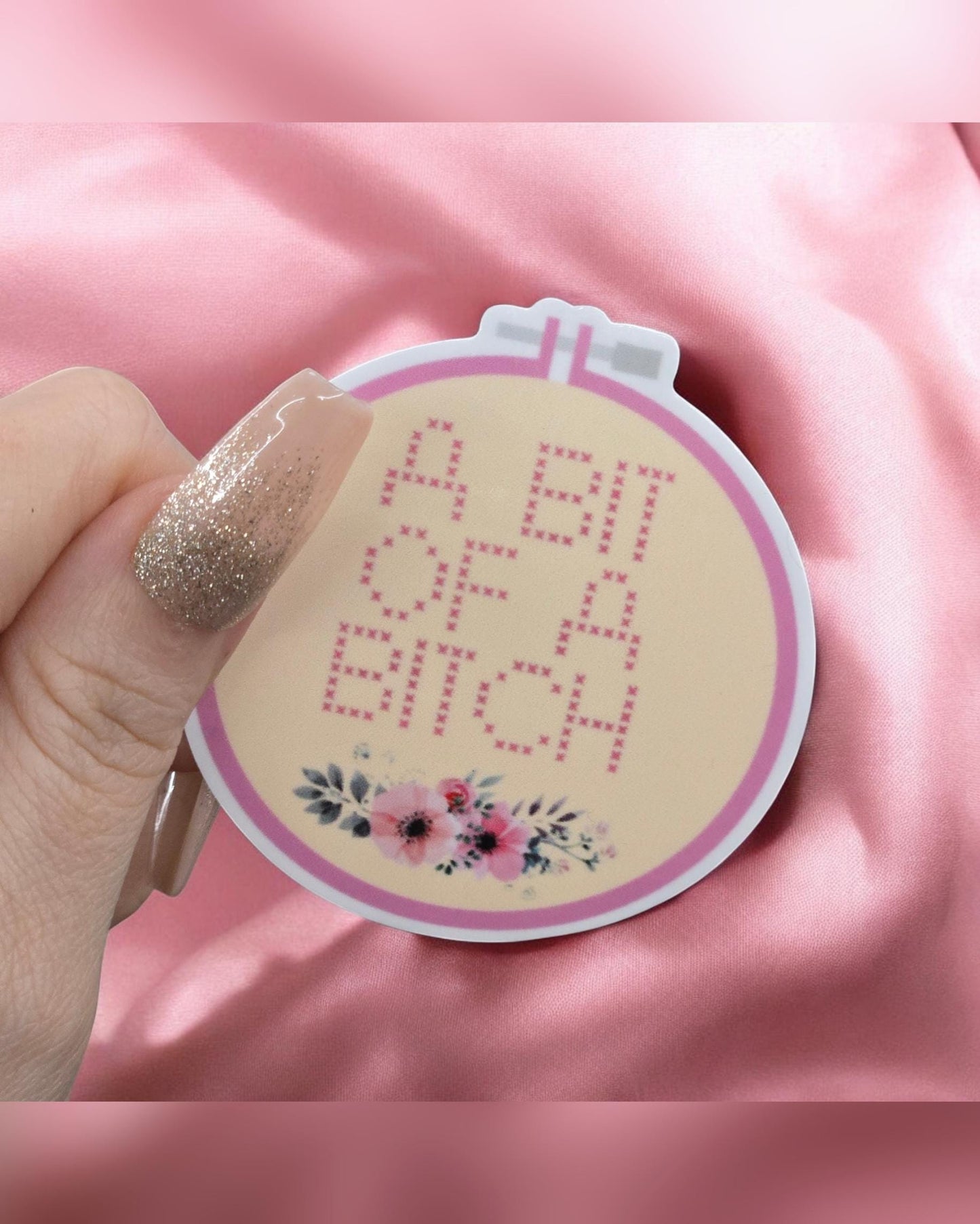 SASSY STITCHES Cross Stitch Vinyl Sticker Waterproof UVproof