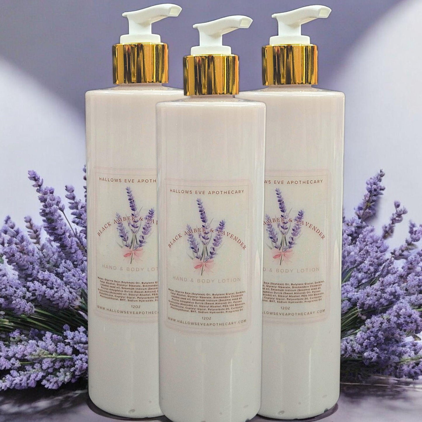 Black Amber & Lavender Hand - Body Lotion 12oz