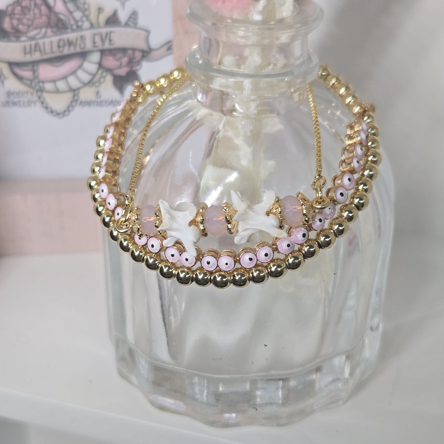 Coquette Oddity Evil Eye Bracelet Trio Stack Gold