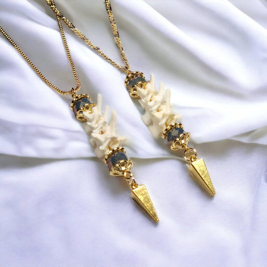 Victorian Inspired Rattlesnake CHOOSE LENGTH Vertebrae Necklace / Gold Plated/ Oddity Jewelry