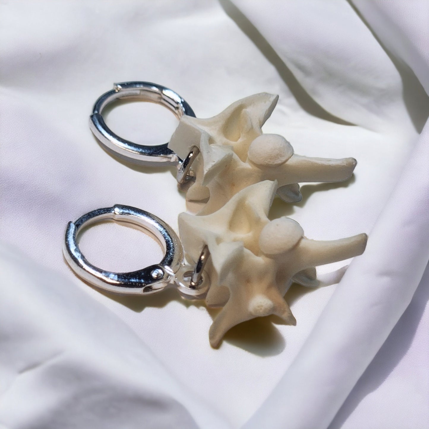 Single Rattlesnake Vertebrae Dangle Earrings