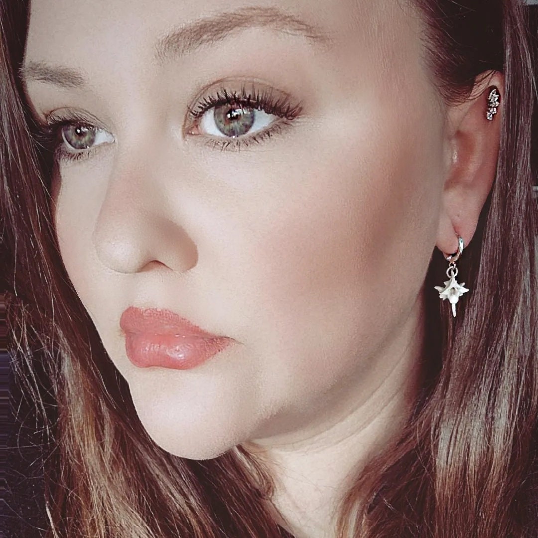 Single Rattlesnake Vertebrae Dangle Earrings