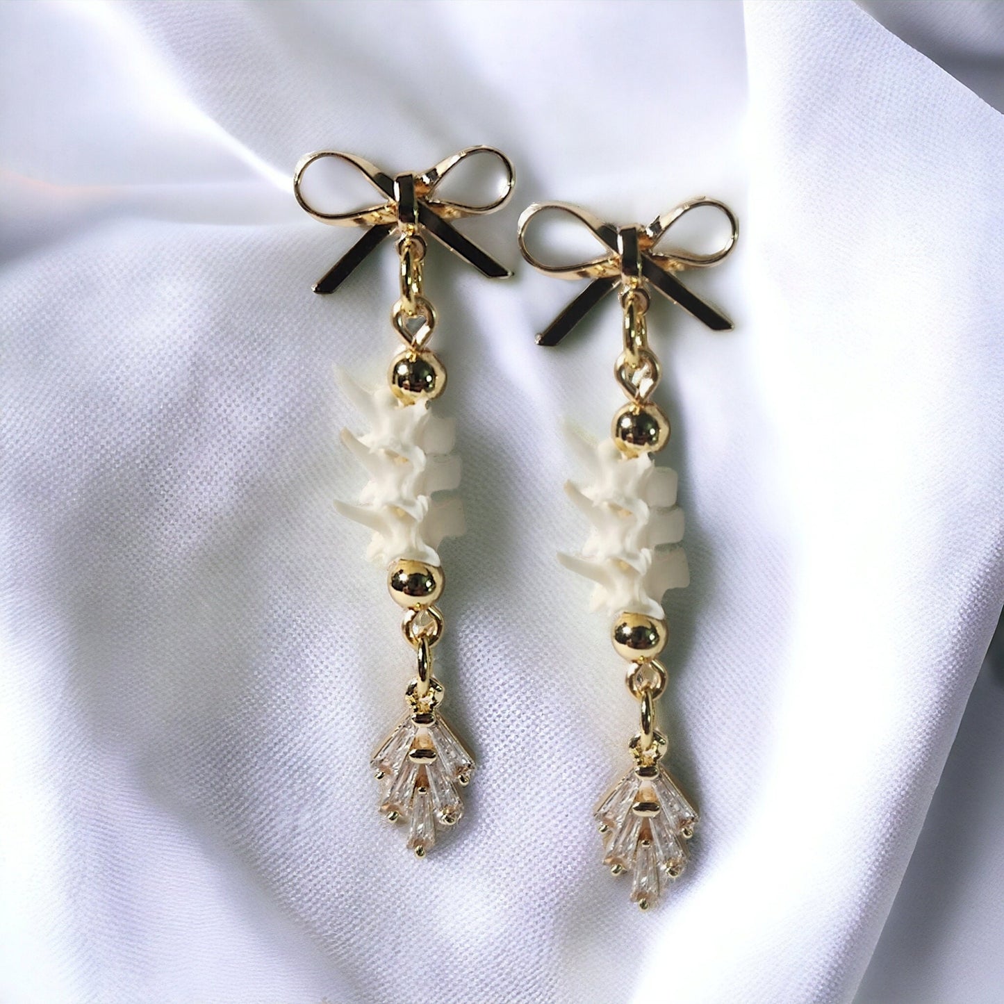 Coquette Creepy Cute Rattlesnake Trio Vertebrae Earrings