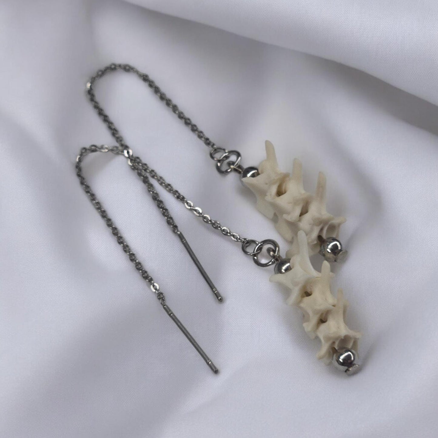 Threader Trio Vertebrae Earrings Oddity Earrings Bone Jewelry