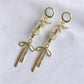 Elegantly Eerie Rattlesnake Vertebrae Earrings | Gold Plated Stainless Steel