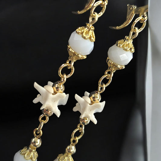 Baroque Inspired Rattlesnake Vertebrae Earrings