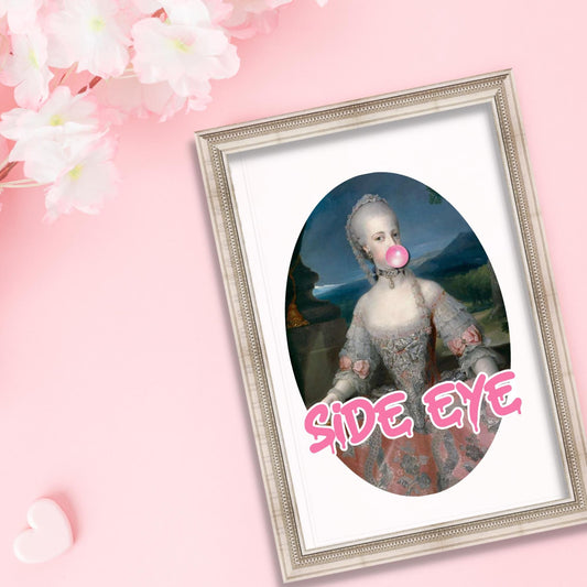 Side Eye 5x7 Art Print Maximalist decor, Eclectic poster, Modern, Chic, Quirky, Altered art, Victorian inspired art